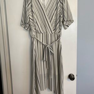 Maurices Cocktail Dress Cream & Black Striped